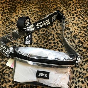 VS Pink NWT clear and black fanny pack